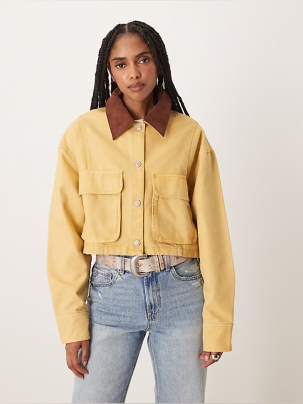 Free People Martha workwear jacket in rattan beige M